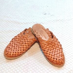 Macarena Collection   Woven  Leather  Mules Imported Sandals Sz4Mexico  =sz 7 M